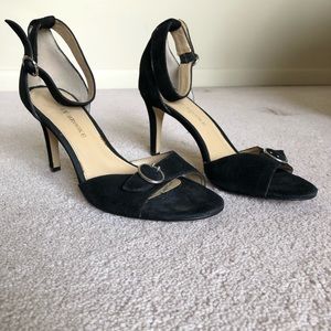Black suede heels